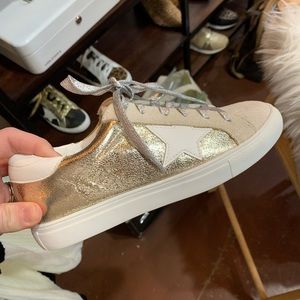 Gold and Silver Star Sneakers